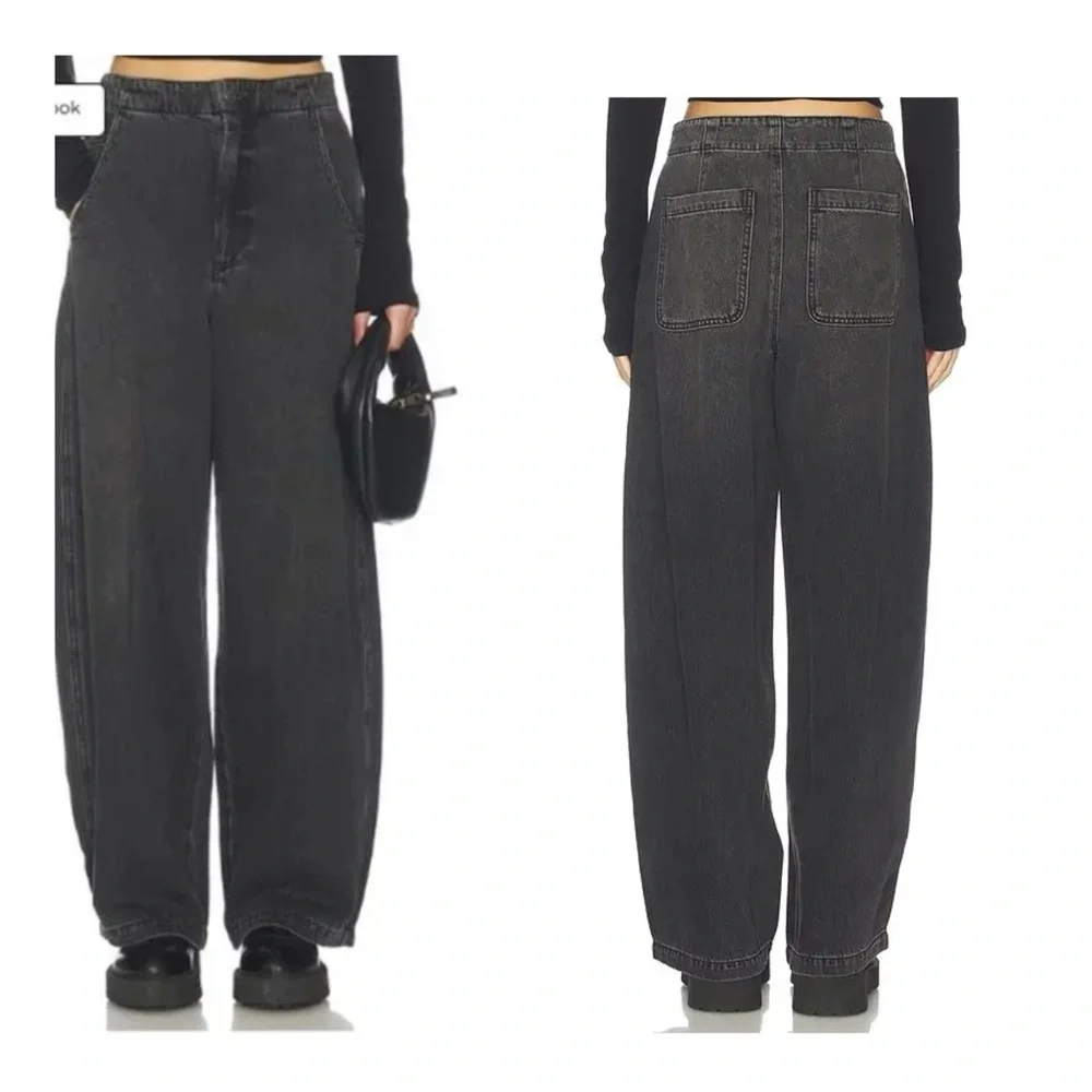 NEW Pistola Size 25 Lottie High Rise Relaxed‎ Bowed Barrel Jeans In Zen